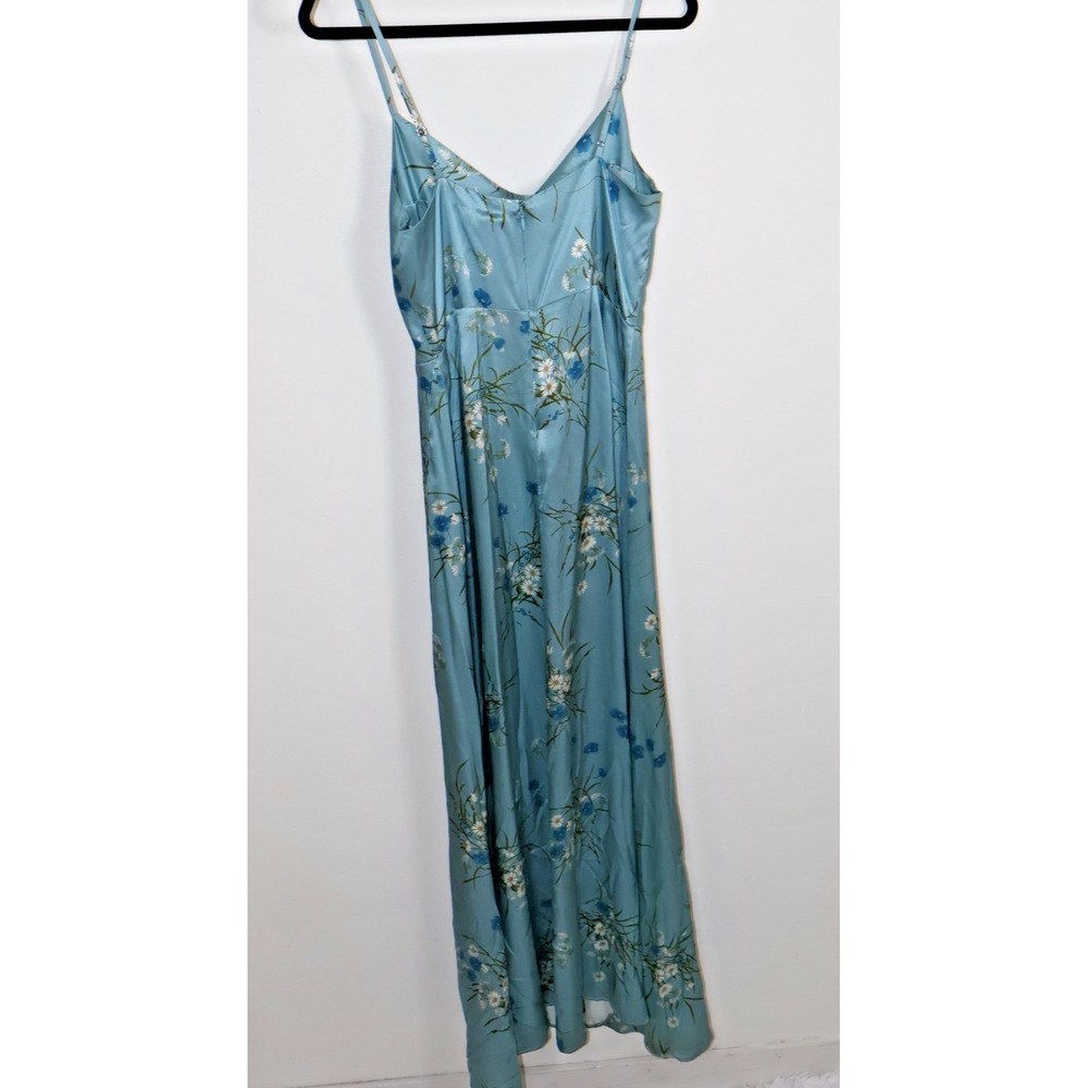 Reformation Dress Size 6 Blue Flora Devora Silk Lago Wedding Guest Bridesmaid - Picture 3 of 10